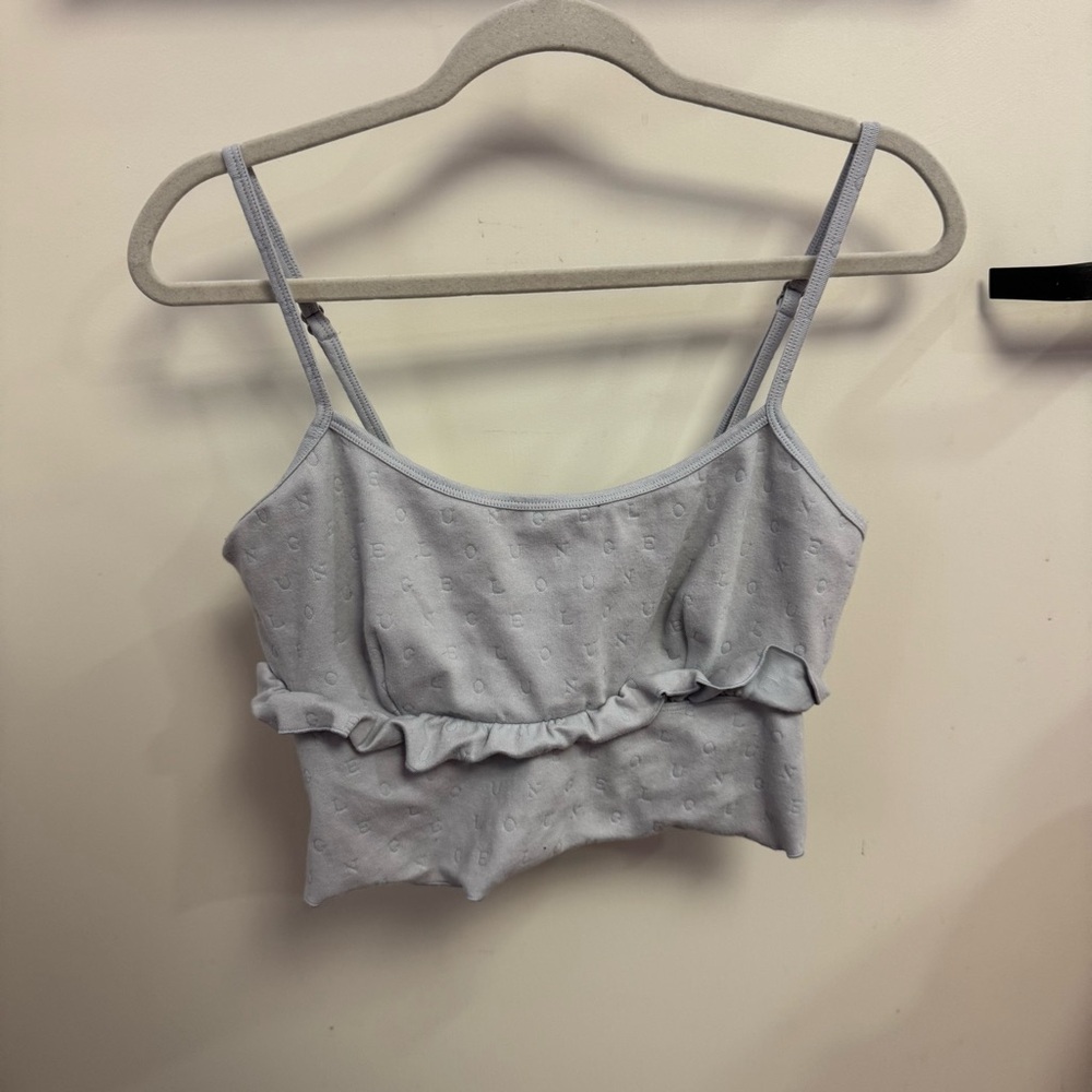 Light Blue Ruffled Women's Top